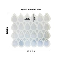 Epoksi Kalıbı Çoklu Damla Kolye Ve Anahtarlık Kalıbı 24 Lü Epoksi Kalıbı Çoklu Damla Kolye Ve Anahtarlık Kalıbı 24 Lü