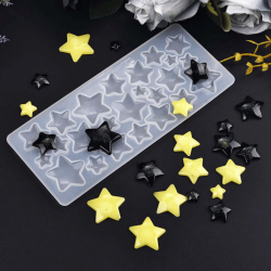 Epoksi Silikon Kalıp Çoklu Yıldız Takı ve Obje Kalıbı Epoksi Silikon Kalıp Çoklu Yıldız Takı ve Obje Kalıbı