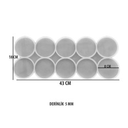 Epoksi Silikon Kalıp Çoklu Magnet Kalıbı Düz Yuvarlak Daire  Seri Döküm Kalıbı 8 CM  10 Lu Epoksi Silikon Kalıp Çoklu Magnet Kalıbı Düz Yuvarlak Daire  Seri Döküm Kalıbı 8 CM  10 Lu