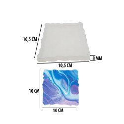 Epoksi Silikon Kalıp Magnet Geode Kare  10 CM Epoksi Silikon Kalıp Magnet Geode Kare  10 CM