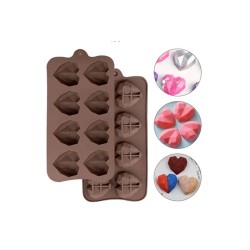 Silikon Kalıp Kristal Şekilli Kalp  Kalıbı 8 li Silikon Kalıp Kristal Şekilli Kalp  Kalıbı 8 li