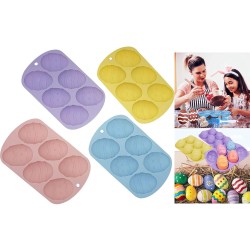 Silikon Kalıp Paskalya Yumurtası Şekilli 6  li Silikon Kalıp Paskalya Yumurtası Şekilli 6  li