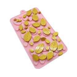 Silikon Kek Kalıp Çikolata Yaprak Kalıbı Şeker Hamuru ve Taş Tozu Silikon Kalıbı