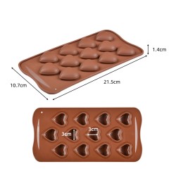 Silikon Kek Kalıp Çikolata Bombeli Kalp Kalıbı Şeker Hamuru Taş Tozu Silikon Kalıbı 12 Li