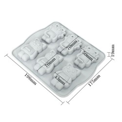 Silikon Kek Kalıp Çikolata Kedi ve Aslan Kalıbı Şeker Hamuru Taş Tozu Kalıbı 6 Lı