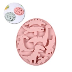 Silikon Kek Kalıp Çikolata Dinozor Figürleri Kalıbı Mum Şeker Hamuru Taş Tozu Kalıbı 7 Li