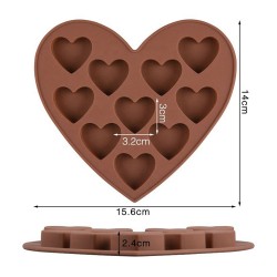 Silikon Kek Kalıp Çikolata Kalp Kalıbı Mum Şeker Hamuru ve Taş Tozu Silikon Kalıbı 10 Lu Silikon Kek Kalıp Çikolata Kalp Kalıbı Mum Şeker Hamuru ve Taş Tozu Silikon Kalıbı 10 Lu