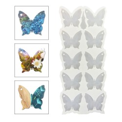 Epoksi Reçine Silikon Kalıp Çoklu Kelebek Delikli Anahtarlık Kalıbı 5 CM 10 Lu Epoksi Reçine Silikon Kalıp Çoklu Kelebek Delikli Anahtarlık Kalıbı 5 CM 10 Lu