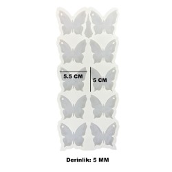 Epoksi Reçine Silikon Kalıp Çoklu Kelebek Delikli Anahtarlık Kalıbı 5 CM 10 Lu Epoksi Reçine Silikon Kalıp Çoklu Kelebek Delikli Anahtarlık Kalıbı 5 CM 10 Lu