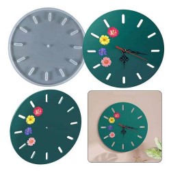 Epoksi Silikon Kalıp Delik Rakamlı Yuvarlak Saat Kalıbı 37 CM Epoksi Silikon Kalıp Delik Rakamlı Yuvarlak Saat Kalıbı 37 CM
