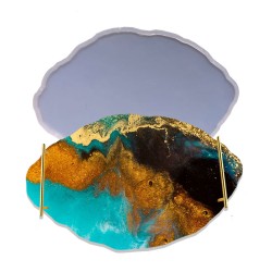 Epoksi Silikon Kalıp YERLİ Oval Dalgalı Nişan ve Söz Tepsi Kalıbı 34.5X24.5 CM Epoksi Silikon Kalıp YERLİ Oval Dalgalı Nişan ve Söz Tepsi Kalıbı 34.5X24.5 CM