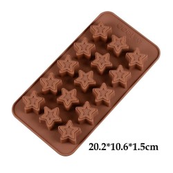 Silikon Kalıp Çikolata Ve Buz Desenli Yıldız Şeker Hamuru Kalıbı 15 Li Silikon Kalıp Çikolata Ve Buz Desenli Yıldız Şeker Hamuru Kalıbı 15 Li