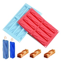 Silikon Kalıp Mum Örgülü Sabun Taş Tozu Kalıbı Burgulu Model Kek Çikolata Kalıbı 8 Li