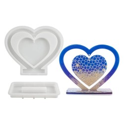 Epoksi Reçine Silikon Sevgililer Günü Fotoğraf Çerçevesi Kalp Dekoratif Resimlik Kalıbı Epoksi Reçine Silikon Sevgililer Günü Fotoğraf Çerçevesi Kalp Dekoratif Resimlik Kalıbı