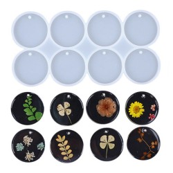Epoksi Çoklu Silikon Kalıp Anahtarlık Daire Yuvarlak Delikli Kolye Küpe Kalıbı 5 CM 8 Li Epoksi Çoklu Silikon Kalıp Anahtarlık Daire Yuvarlak Delikli Kolye Küpe Kalıbı 5 CM 8 Li