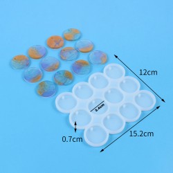 Epoksi Çoklu Silikon Kalıp Anahtarlık Daire Yuvarlak Delikli Kolye Küpe Kalıbı 3.4CM 12 Li Epoksi Çoklu Silikon Kalıp Anahtarlık Daire Yuvarlak Delikli Kolye Küpe Kalıbı 3.4CM 12 Li