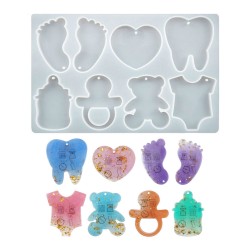 Epoksi Silikon Kalıp Bebek Anahtarlık Ayak Biberon Diş ve Emzik Delikli Kolye Küpe Kalıbı Epoksi Silikon Kalıp Bebek Anahtarlık Ayak Biberon Diş ve Emzik Delikli Kolye Küpe Kalıbı