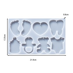 Epoksi Silikon Kalıp Bebek Anahtarlık Ayak Biberon Diş ve Emzik Delikli Kolye Küpe Kalıbı Epoksi Silikon Kalıp Bebek Anahtarlık Ayak Biberon Diş ve Emzik Delikli Kolye Küpe Kalıbı