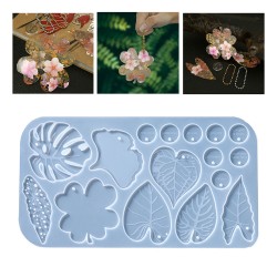 Epoksi Silikon Kalıp Çoklu Yaprak Figür Modelleri Delikli Kolye Küpe Kalıbı Epoksi Silikon Kalıp Çoklu Yaprak Figür Modelleri Delikli Kolye Küpe Kalıbı