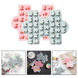 Silikon Kek Kalıp Çikolata Puzzle Şekilli Minik Puzzele Kalıbı Şeker Hamuru Jelibon Kalıbı