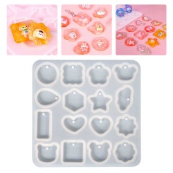 Epoksi Reçine Silikon Kalıp Bombeli Çoklu Figürler Anahtarlık Kolye Kalıbı Epoksi Reçine Silikon Kalıp Bombeli Çoklu Figürler Anahtarlık Kolye Kalıbı