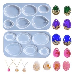 Epoksi Reçine Silikon Kalıp Çoklu Kristal Damla Figürleri Anahtarlık Kolye Kalıbı