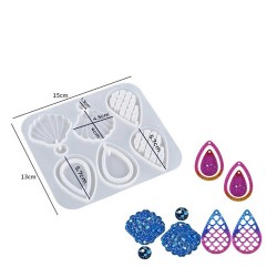 Epoksi Silikon Kalıp Deniz Kabuğu ve Damla Model Kolye Küpe Kalıbı Epoksi Silikon Kalıp Deniz Kabuğu ve Damla Model Kolye Küpe Kalıbı