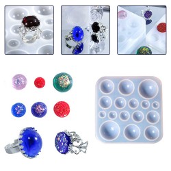 Epoksi Reçine Silikon Kalıp Çoklu Yarım Küre Yüzük Taşı Kalıbı Epoksi Reçine Silikon Kalıp Çoklu Yarım Küre Yüzük Taşı Kalıbı