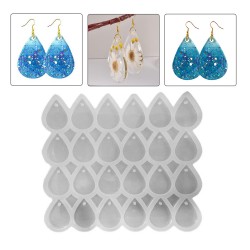 Epoksi Silikon Kalıp Çoklu Damla Kolye Anahtarlık Küpe Kalıbı 24 Lü Epoksi Silikon Kalıp Çoklu Damla Kolye Anahtarlık Küpe Kalıbı 24 Lü