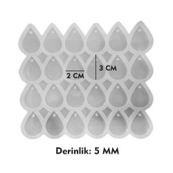 Epoksi Silikon Kalıp Çoklu Damla Kolye Anahtarlık Küpe Kalıbı 24 Lü Epoksi Silikon Kalıp Çoklu Damla Kolye Anahtarlık Küpe Kalıbı 24 Lü