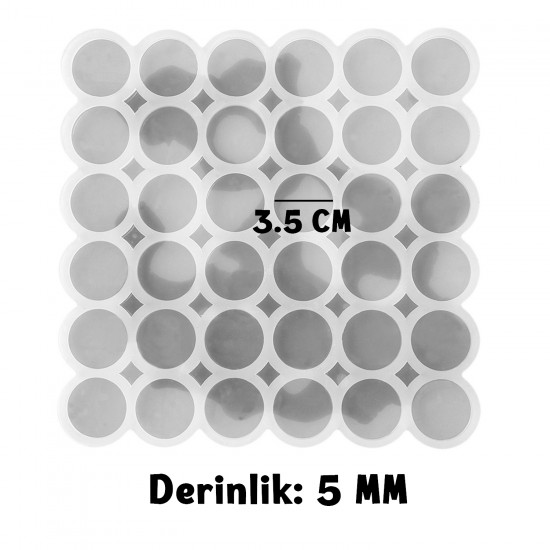 Epoksi Silikon Kalıp Çoklu Yuvarlak Anahtarlık Kolye Küpe Kalıbı 3.5 CM 36 Lı Epoksi Silikon Kalıp Çoklu Yuvarlak Anahtarlık Kolye Küpe Kalıbı 3.5 CM 36 Lı