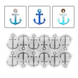 Epoksi Silikon Kalıp Çoklu Deniz Çapası Delikli Kolye Anahtarlık Küpe Kalıbı 12 Li Epoksi Silikon Kalıp Çoklu Deniz Çapası Delikli Kolye Anahtarlık Küpe Kalıbı 12 Li