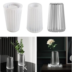 Epoksi Silikon Kalıp Çizgili Geniş Vazo Kalıbı Beton Taş Tozu Vazo Mum Kalıbı 10.5X15.2 CM Epoksi Silikon Kalıp Çizgili Geniş Vazo Kalıbı Beton Taş Tozu Vazo Mum Kalıbı 10.5X15.2 CM