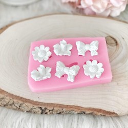 Silikon Kalıp Mini Fiyonk ve Çiçek Figürleri Mum Kalıbı Silikon Kalıp Mini Fiyonk ve Çiçek Figürleri Mum Kalıbı