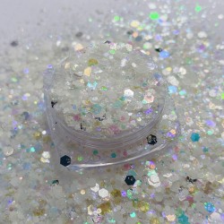 Glitter Sim Hologramlı Beyaz Glitter 100 GR