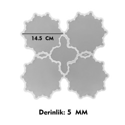Epoksi Silikon Kalıp Dişli Motifli Bardak Altlığı Kalıbı 14.5 CM 4 Lü Epoksi Silikon Kalıp Dişli Motifli Bardak Altlığı Kalıbı 14.5 CM 4 Lü