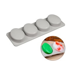 Silikon Kalıp Oval Sabun Taş Tozu Ve Kek Çikolata Kalıbı 4 Lü