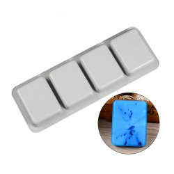 Silikon Kalıp Oval Kenarlı Dikdörtgen Sabun Taş Tozu Ve Kek Çikolata Kalıbı 4 Lü