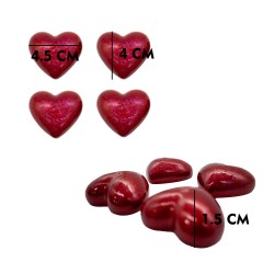 Silikon Kalıp Çoklu Bombeli Kalp Mum Taş Tozu Kalıbı 4 Lü