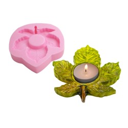 Silikon Kalıp Çınar Yaprağı Model Mumluk Taş Tozu Kalıbı