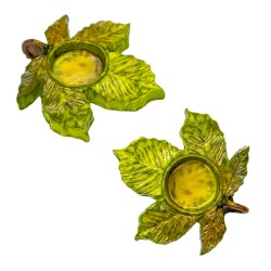 Silikon Kalıp Çınar Yaprağı Model Mumluk Taş Tozu Kalıbı