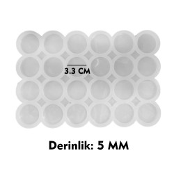 Epoksi Kalıbı Çoklu Daire Kolye Ve Anahtarlık Kalıbı 3.3 CM 24 Lü
