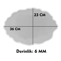 Epoksi Silikon Kalıp YERLİ Nişan ve Söz Tepsi Kalıbı Oval Düzensiz Dalgalı 23X36 CM Epoksi Silikon Kalıp YERLİ Nişan ve Söz Tepsi Kalıbı Oval Düzensiz Dalgalı 23X36 CM