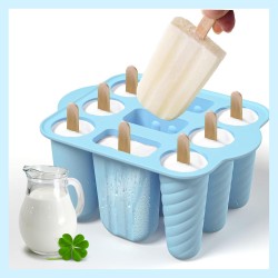 Silikon Buz Dondurma Kalıbı 3 Farklı Dondurma Kalıbı 9 Lu