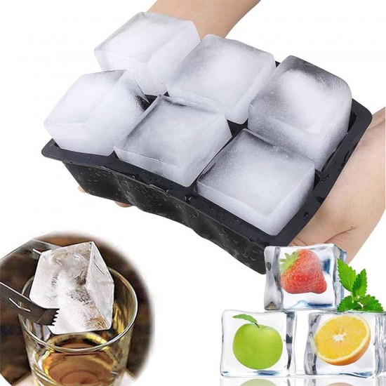 Silikon Buz Kalıbı Büyük Boy Kare Buz Kalıbı 6 Lı Silikon Buz Kalıbı Büyük Boy Kare Buz Kalıbı 6 Lı