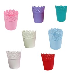 Saksı Dantelli Plastik Yuvarlak Model