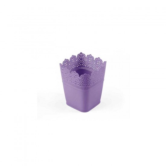 Saksı Dantelli Plastik Kare Saksı Dantelli Plastik Kare