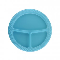 3 Bölmeli Plastik Tabldot Tabak 26 Cm  (25 Adet)