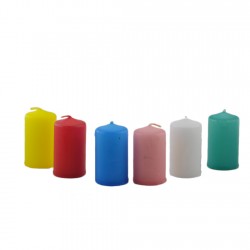 Silindir Mum Renkli 6 Cm (6 Adet)