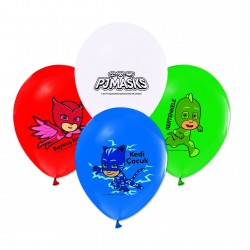 Pj Masks Temalı Baskılı Balon 4+1 Pastel (20 Adet)